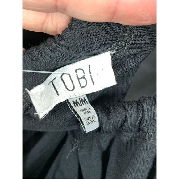 Tobi Women's Sleeveless Adjustable Straps Layered Mini Dress Black Medium NWT - Picture 5 of 11